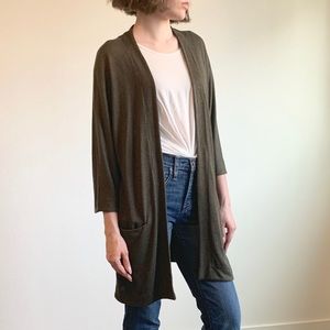 Aritzia Wilfred Free Zlata Cardigan in Dark Olive